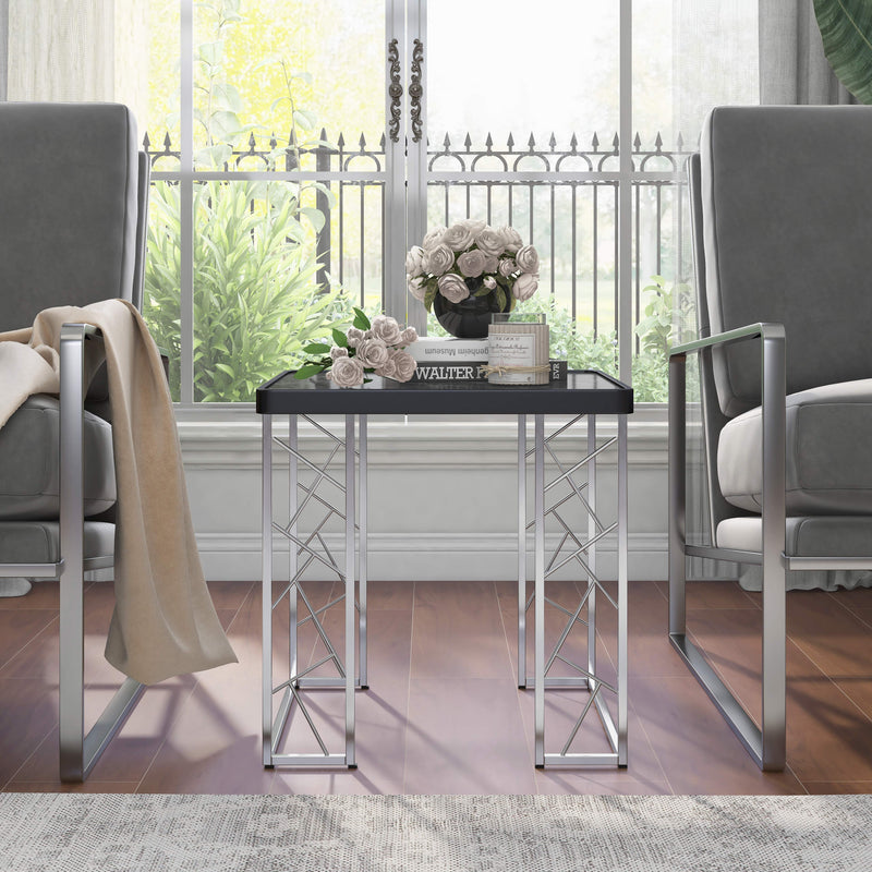 Stefano Modern Black Faux Marble End Table