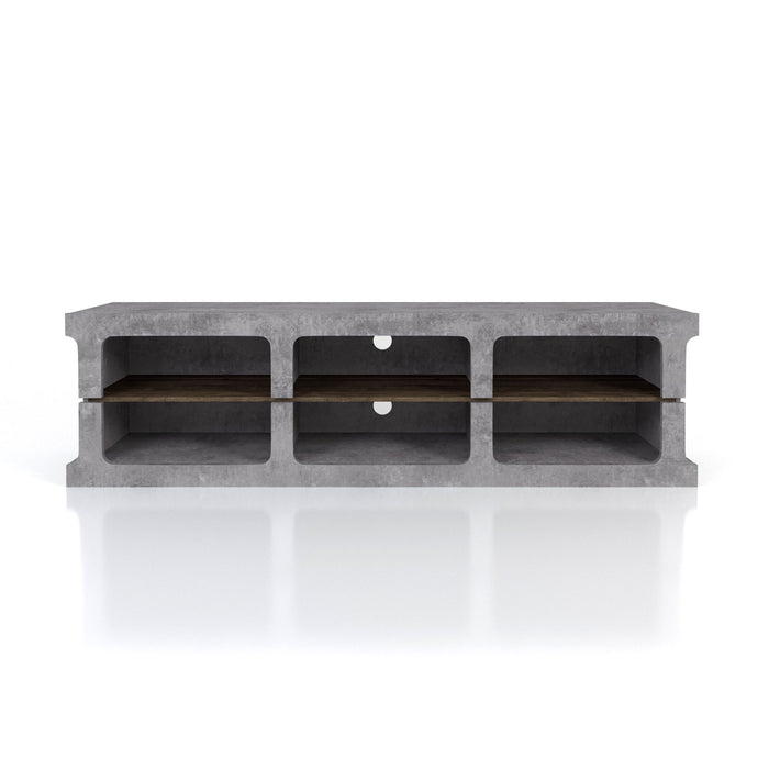 Lebam Industrial 71" Cement Grey 6-Shelf TV Stand
