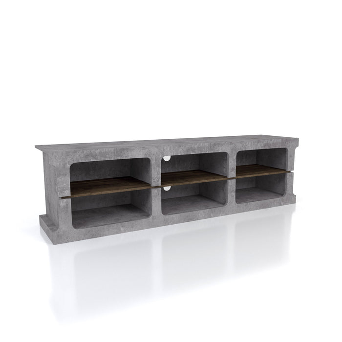 Lebam Industrial 71" Cement Grey 6-Shelf TV Stand