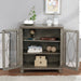 Rowlings Grey Overlayed Glass-Door 3-shelved Hallway Display Cabinet