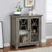 Rowlings Grey Overlayed Glass-Door 3-shelved Hallway Display Cabinet