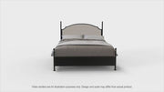 Odera Powder Coated Gun-Metal & Beige Fabric Camelback Four Poster Bed