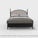 Odera Powder Coated Gun-Metal & Beige Fabric Camelback Four Poster Bed