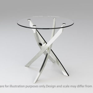 Topher Glam Glass Top and Chrome Crossed Base Sofa Table — 24/7 Shop At ...